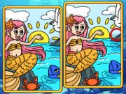 Gêm Mermaids Sylwch y Gwahaniaethau ar-lein