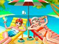 Gêm Selfie Traeth Elsa a Anna ar-lein