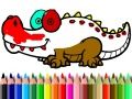 Gêm Yn ôl i'r Ysgol: Paentio Alligator ar-lein