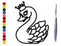 Gêm Dychwelyd i'r ysgol: Llyfr lliwio swan ar-lein
