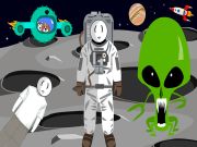 Gêm Stickman yn y gofod ar-lein
