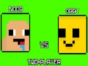 Gêm Noob yn erbyn Obby Dau Chwaraewr ar-lein