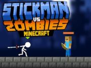 Gêm Stickman yn erbyn Zombie Minecraft ar-lein