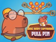 Gêm Achubwch y babanod capybara Pull Pin ar-lein