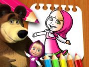 Gêm Llyfr lliwio Masha a'r Arth ar-lein