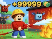 Gêm Obby: Gweithio fel diffoddwr tân ar-lein