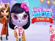 Gêm Sgwad Kitty Gwisgo Gaeaf i fyny ar-lein