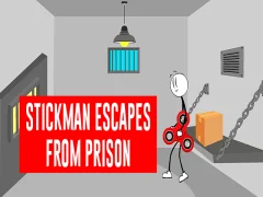 Gêm Mae Stickman yn Dianc o'r Carchar ar-lein