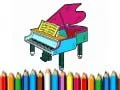 Gêm Yn ôl i'r ysgol: Llyfr lliwio piano ar-lein