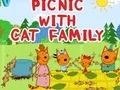 Gêm Picnic gyda'r teulu cath ar-lein