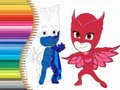 Gêm Llyfr lliwio PJ Masks ar-lein Gêm Llyfr lliwio PJ Masks ar-lein