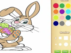 Gêm Llyfr Lliwio Bunny y Pasg i blant ar-lein