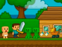 Gêm NOOB Babi Help! Steve ar-lein Gêm NOOB Babi Help! Steve ar-lein