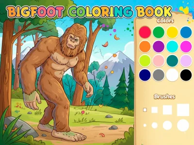 Gêm Llyfr Lliwio Bigfoot ar-lein