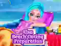 Gêm Paratoadd ar gyfer taith traeth Elsa ar-lein