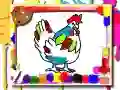 Gêm Llyfr lliwio cyw iâr ar-lein Gêm Llyfr lliwio cyw iâr ar-lein