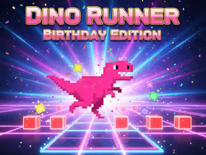 Gêm Rhifyn Pen-blwydd Dino Runner ar-lein