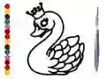 Gêm Dychwelyd i'r ysgol: Llyfr lliwio swan ar-lein