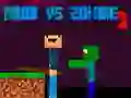 Gêm Noob yn erbyn Zombie 2 ar-lein Gêm Noob yn erbyn Zombie 2 ar-lein