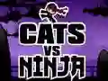 Gêm Cats yn Erbyn Ninja ar-lein