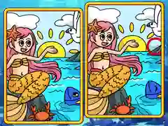 Gêm Mermaids Sylwch y Gwahaniaethau ar-lein