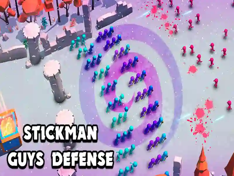 Gêm Amddiffyn Stickman Guys ar-lein