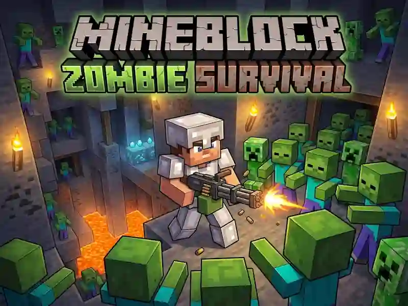Gêm Mineblock Zombie Survival ar-lein