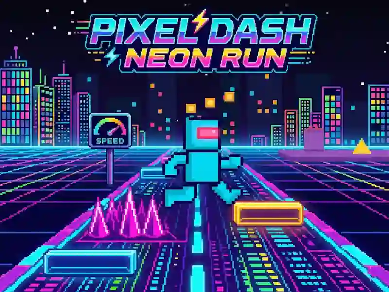 Gêm Pixel Dash Neon Run ar-lein