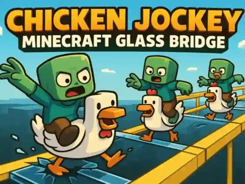 Gêm Joci Cyw Iâr: Pont wydr Minecraft ar-lein