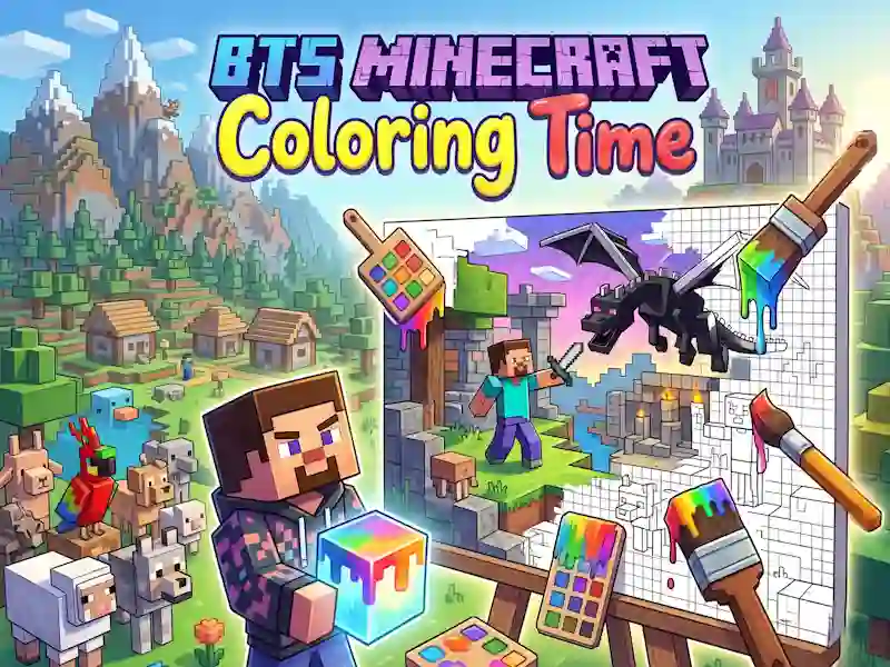Gêm BTS Minecraft Coloring Time ar-lein