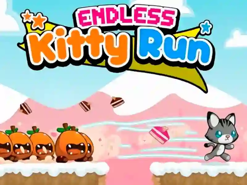 Gêm Kitty Run Ddiddiwedd ar-lein