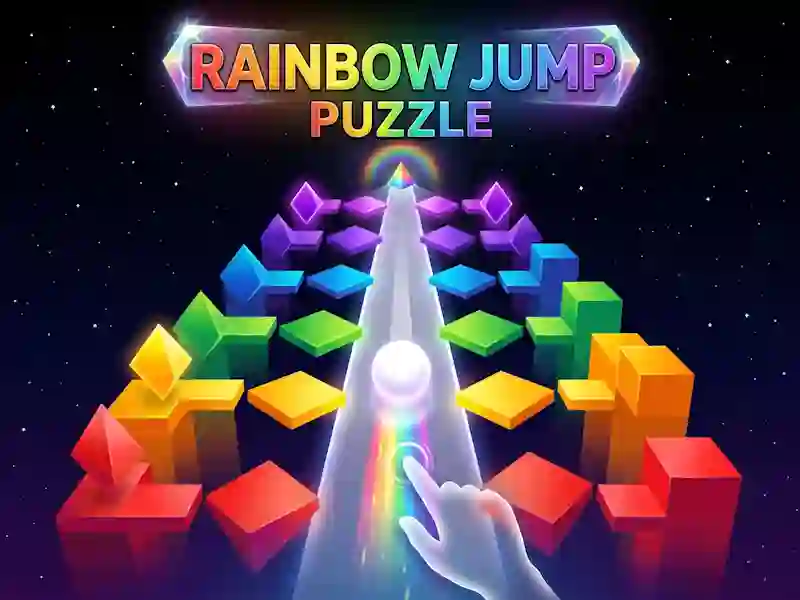 Gêm Rainbow Jump Puzzle ar-lein