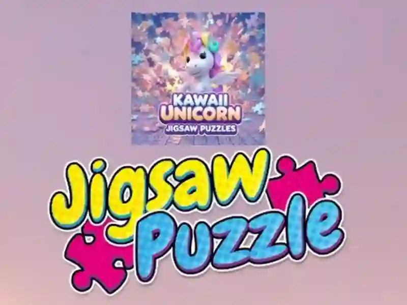 Gêm Posau jig-so unicorn kawaii ar-lein