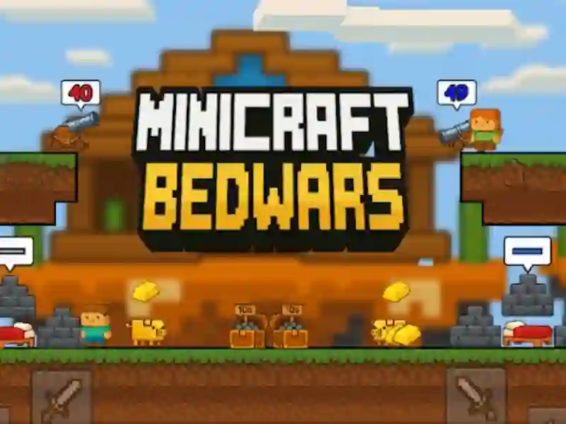 Gêm Bedwars MiniCraft ar-lein Gêm Bedwars MiniCraft ar-lein