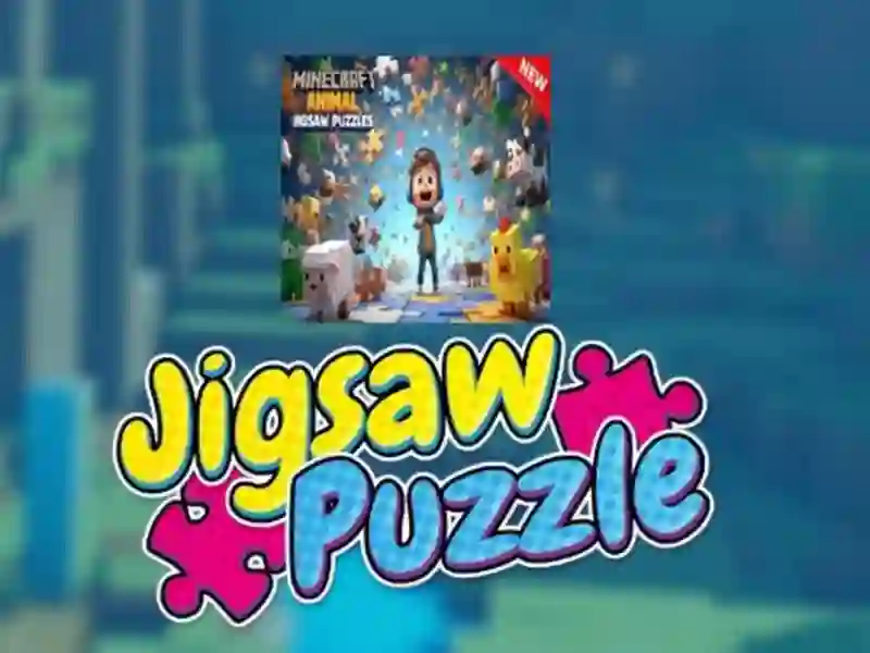 Gêm Posau jig-so anifeiliaid minecraft ar-lein