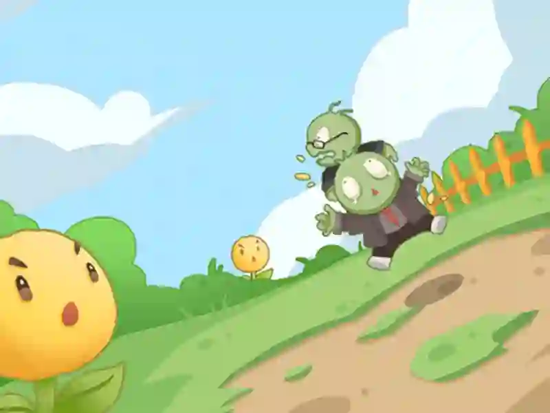 Gêm Blodau yn erbyn zombies ar-lein