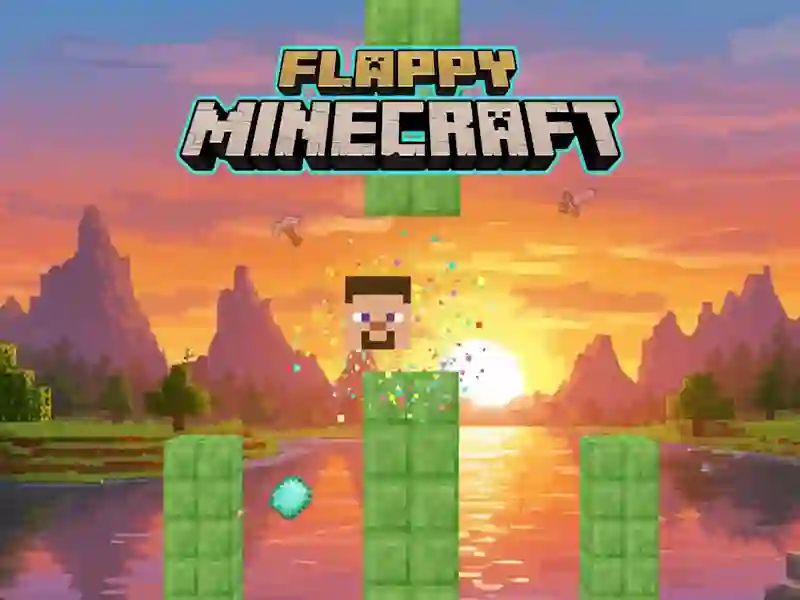 Gêm Minecraft flappy ar-lein