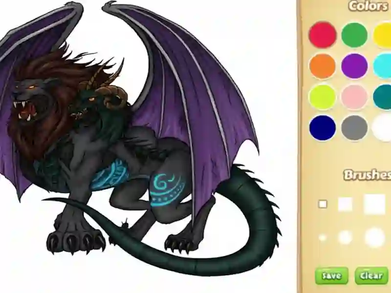 Gêm Llyfr Lliwio Dragon Chimera ar-lein