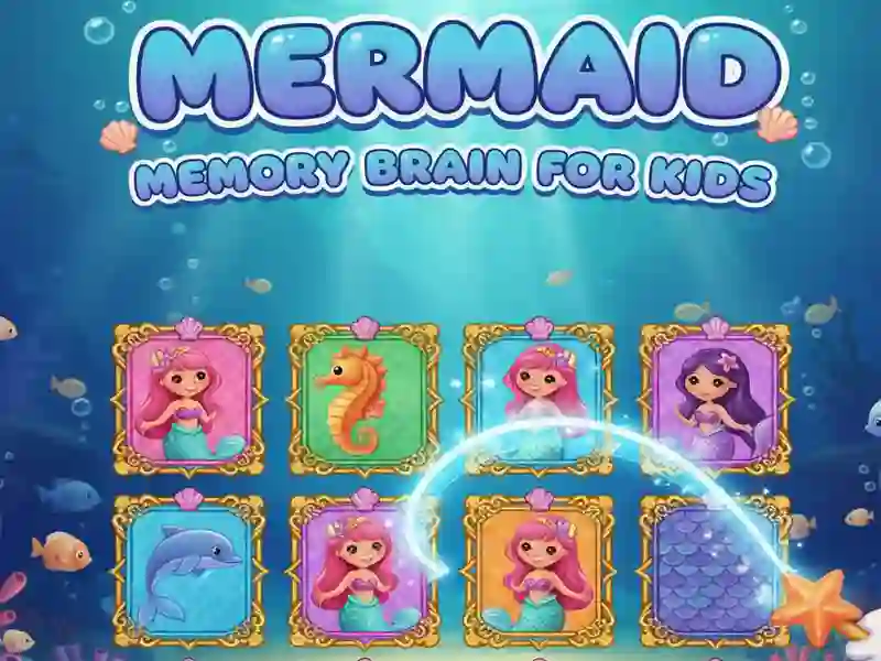 Gêm Ymennydd Cof Mermaid i Blant ar-lein
