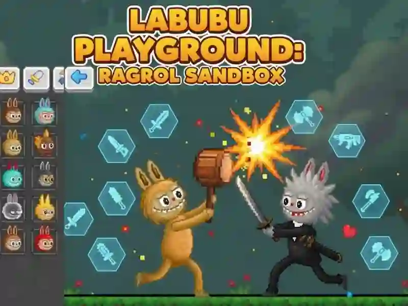 Gêm Maes Chwarae Labubu: Blwch Tywod Ragdoll ar-lein