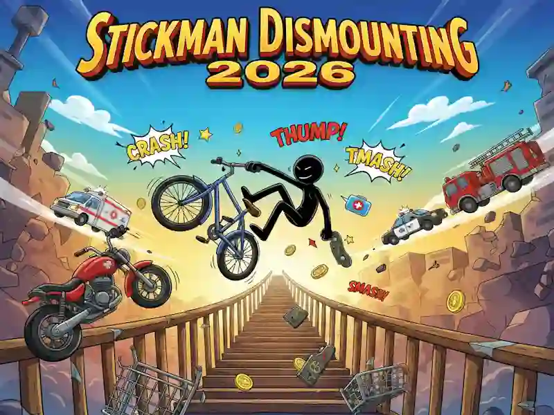 Gêm Stickman Dismounting 2026 ar-lein