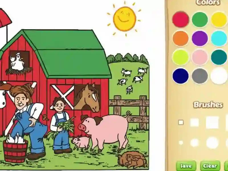 Gêm Llyfr lliwio fferm i blant ar-lein