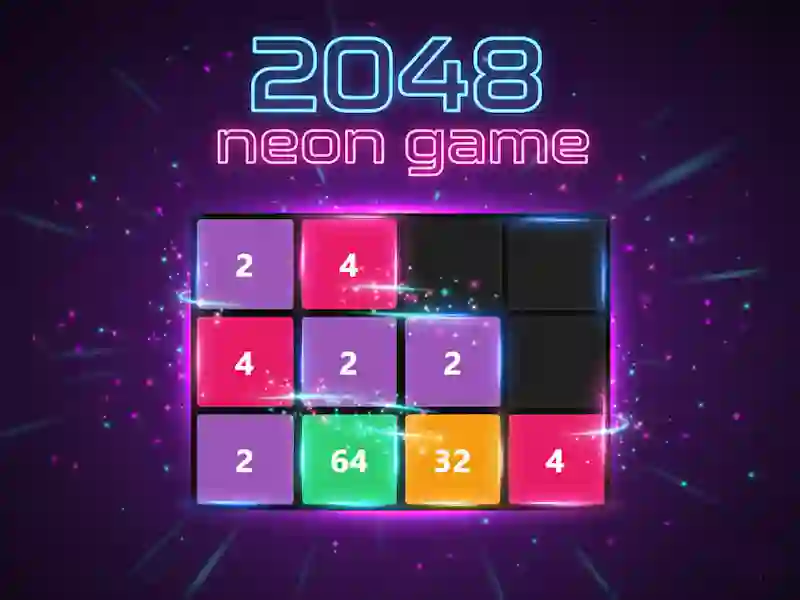 Gêm 2048 gêm neon ar-lein