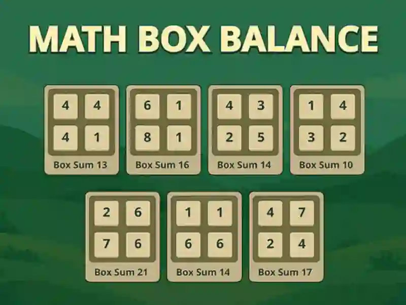 Gêm Cydbwysedd blwch mathemateg ar-lein Gêm Cydbwysedd blwch mathemateg ar-lein