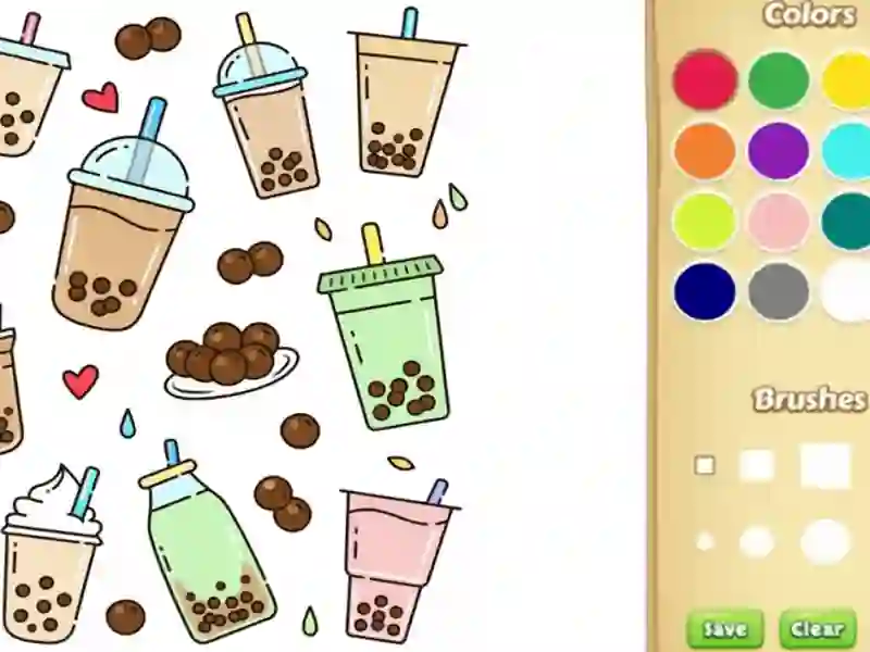 Gêm Llyfr lliwio boba ciwt i blant ar-lein