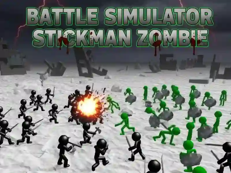 Gêm Battle Simulator Stickman Zombie ar-lein