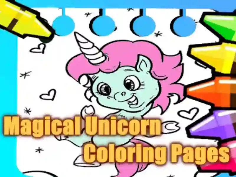 Gêm Tudalennau Lliwio Unicorn Hudol ar-lein Gêm Tudalennau Lliwio Unicorn Hudol ar-lein