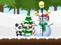 Gêm Rhediad Panda Nadolig ar-lein
