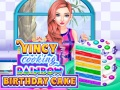 Gêm Mae Vincy yn Coginio Cacen Pen-blwydd Rainbowa ar-lein