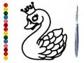 Gêm Dychwelyd i'r ysgol: Llyfr lliwio swan ar-lein
